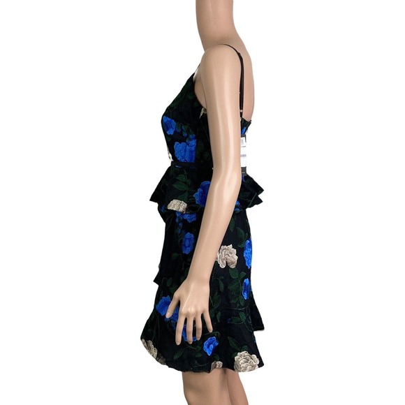 Lulus Dress Womens Small Floral Blue Black - Picture 5 of 9